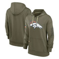 Kdoa D.Broncos Olive Salute to Service Pullover Hoodies Limited Blank Player Stitched Jerseys