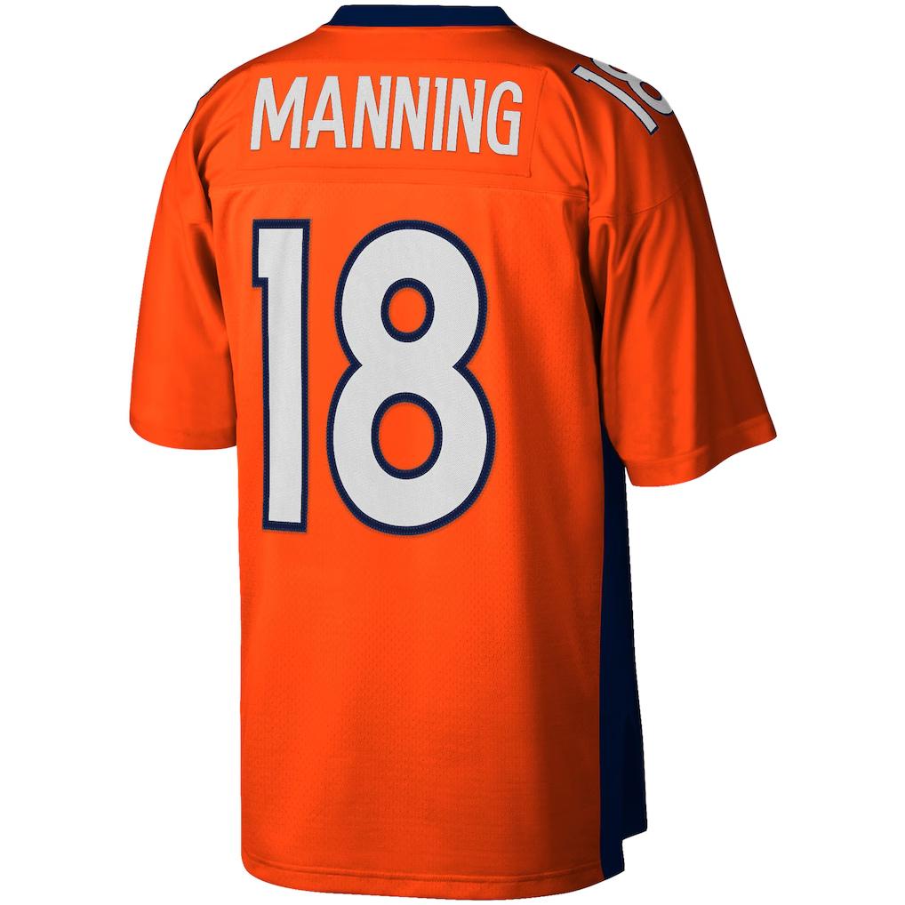 Kdoa D.Broncos #18 Peyton Manning Mitchell & Ness Orange Big & Tall 2015 Retired Player Replica Stitched Puhic Jersey