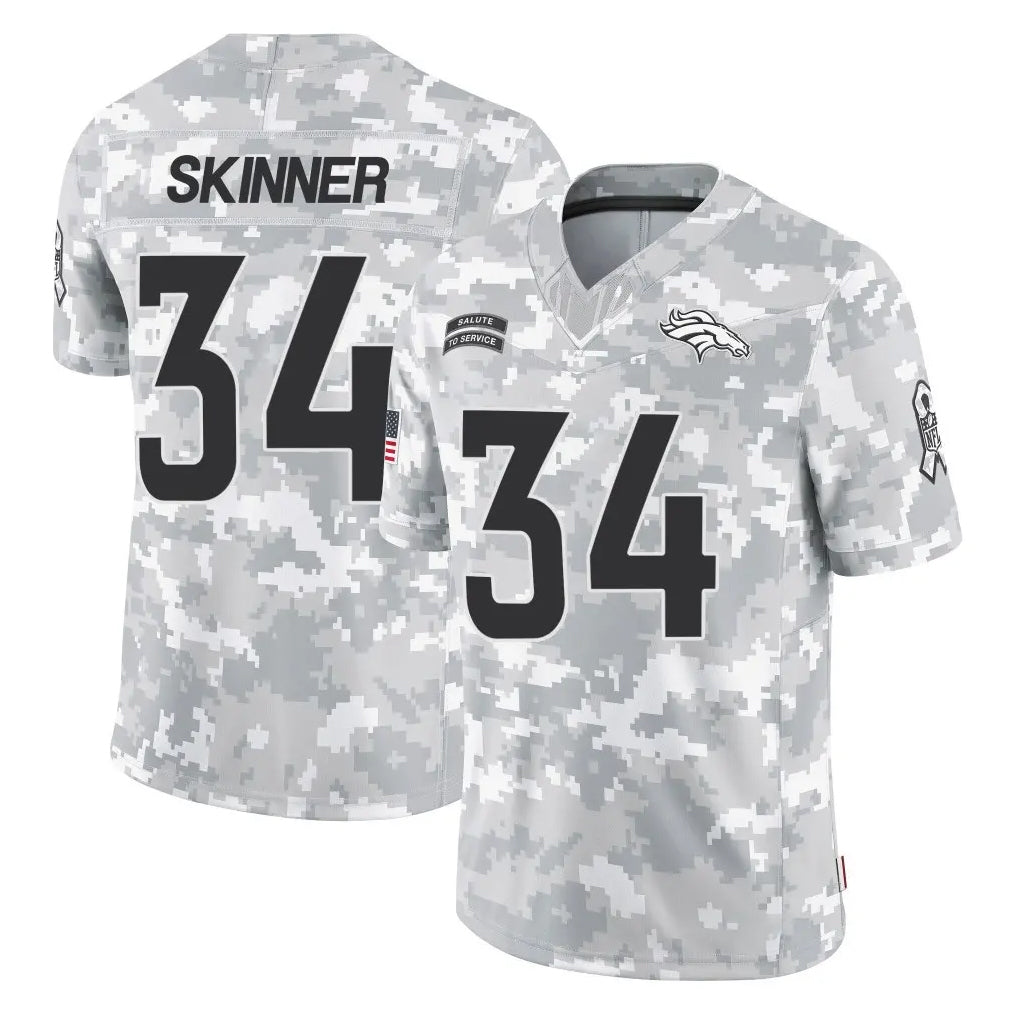 Kdoa D.Broncos #34 JL Skinner Player Arctic Camo Salute To Service Limited Stitched Jerseys