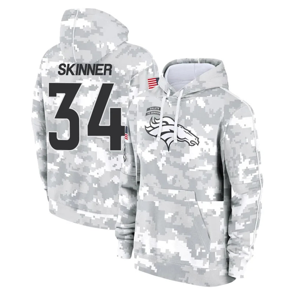 Kdoa D.Broncos #34 JL Skinner Player Arctic Camo Salute to Service Hoodies Limited Game Stitched Jerseys
