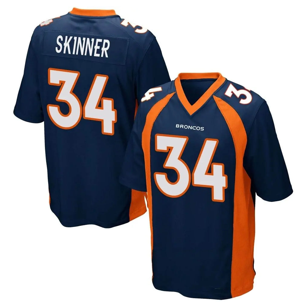 Kdoa D.Broncos #34 JL Skinner Player Navy Game Stitched Jerseys