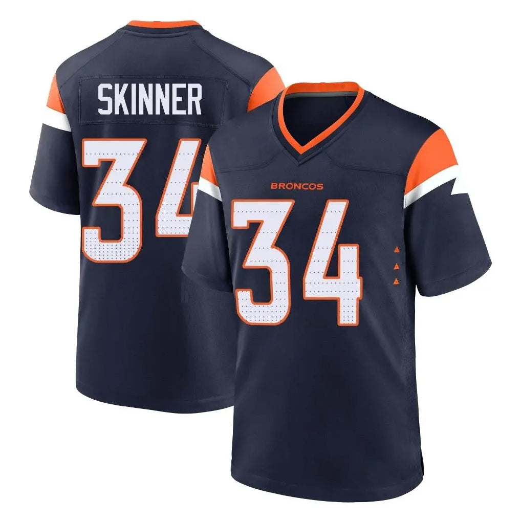 Kdoa D.Broncos #34 JL Skinner Player Navy Home Game Stitched Jerseys