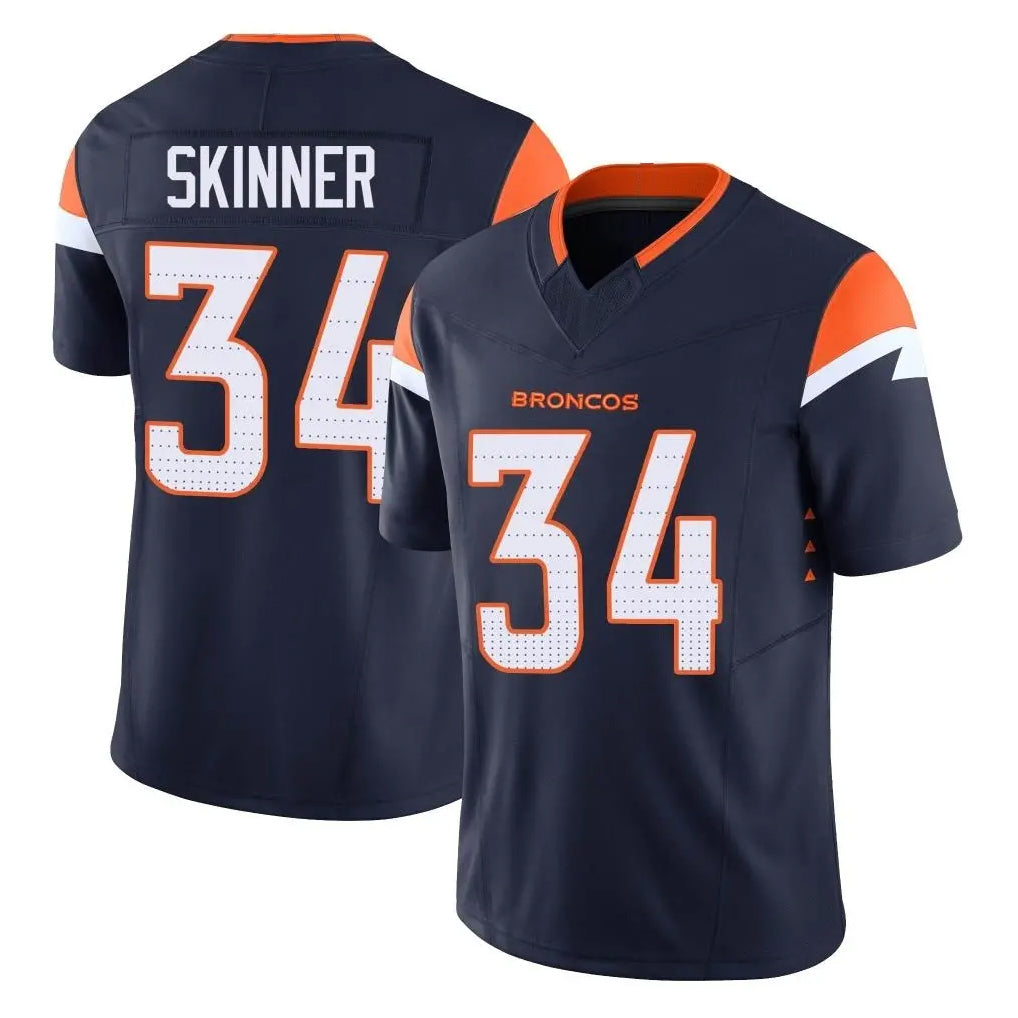 Kdoa D.Broncos #34 JL Skinner Player Navy Limited Vapor F.U.S.E. Home Game Stitched Jerseys