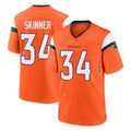 Kdoa D.Broncos #34 JL Skinner Player Orange Home Game Stitched Jerseys