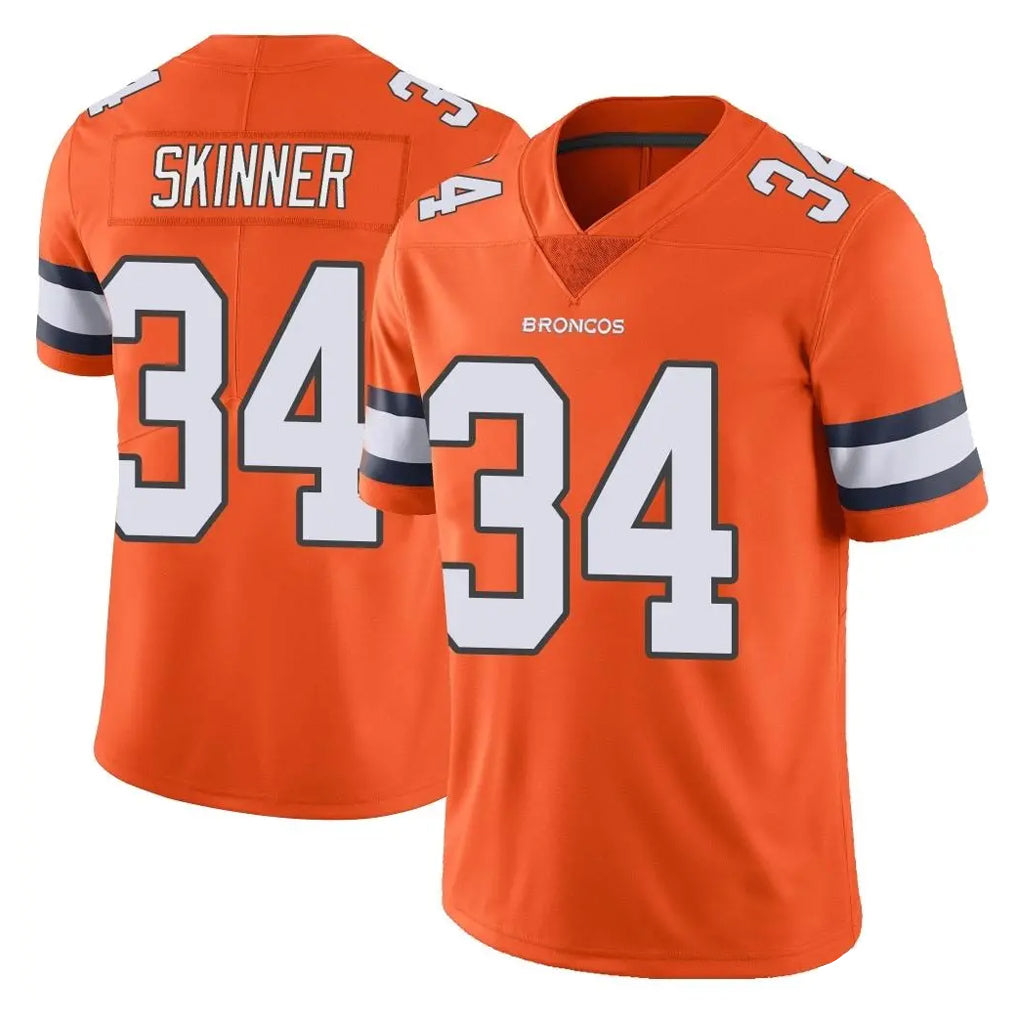 Kdoa D.Broncos #34 JL Skinner Player Orange Vapor Untouchable Limited Home Game Stitched Jerseys