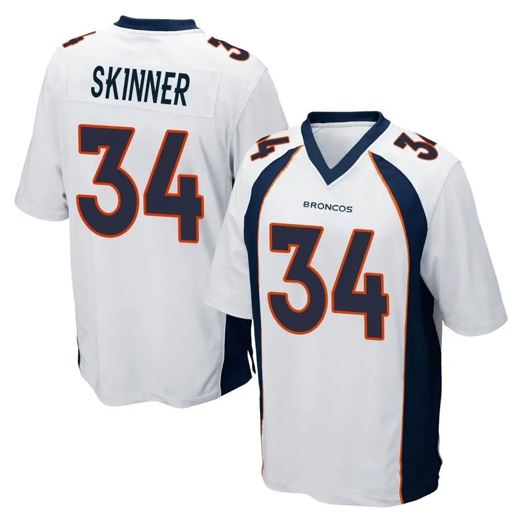 Kdoa D.Broncos #34 JL Skinner Player White Game Stitched Jerseys