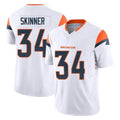 Kdoa D.Broncos #34 JL Skinner Player White Limited Vapor F.U.S.E. Home Game Stitched Jerseys