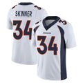 Kdoa D.Broncos #34 JL Skinner Player White Vapor Untouchable Limited Home Game Stitched Jerseys