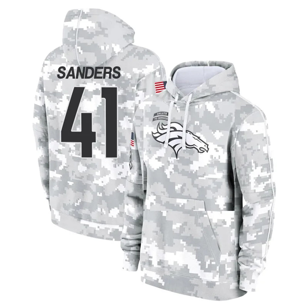 Kdoa D.Broncos #41 Drew Sanders Player Arctic Camo Salute to Service Hoodies Limited Game Stitched Jerseys
