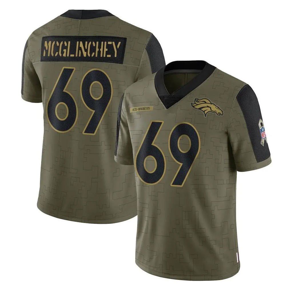 Kdoa D.Broncos #69 Mike McGlinchey Player Olive Salute To Service Limited Game Stitched Jerseys