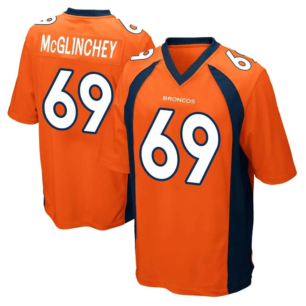 Kdoa D.Broncos #69 Mike McGlinchey Player Orange Color Home Game Stitched Jerseys