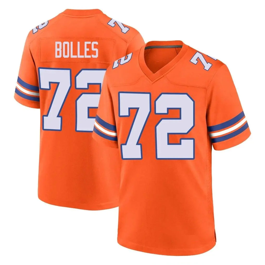 Kdoa D.Broncos #72 Garett Bolles Player Orange Alternate Collection Throwback Game Stitched Jerseys