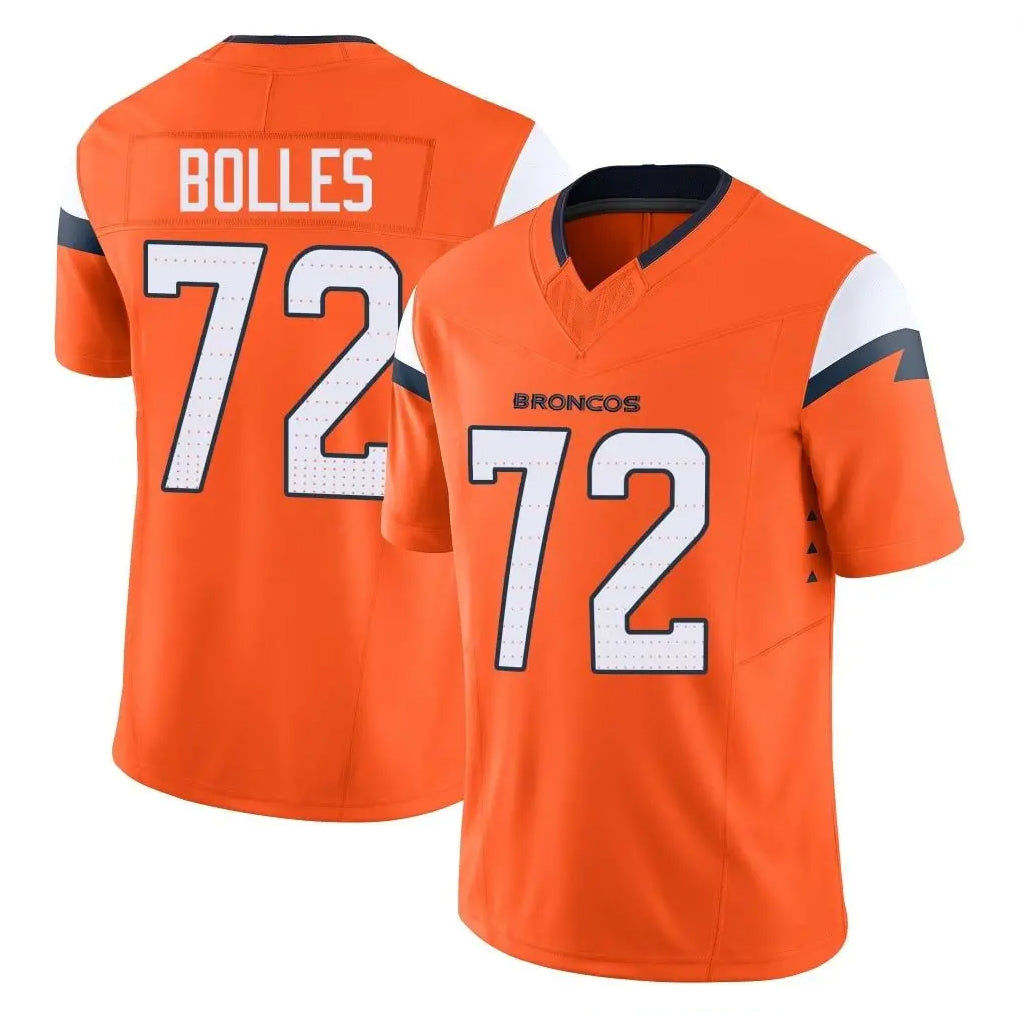 Kdoa D.Broncos #72 Garett Bolles Player Orange Vapor F.U.S.E. Limited Home Game Stitched Jerseys