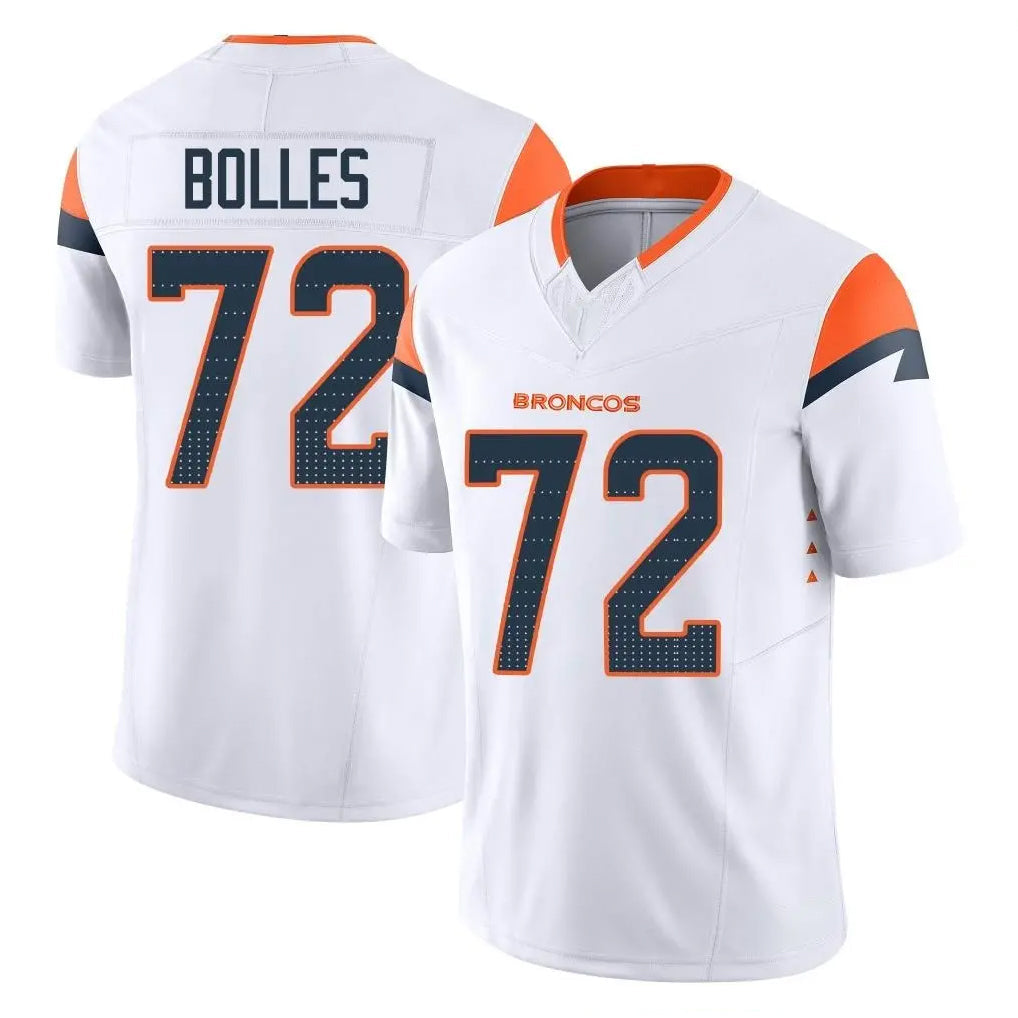 Kdoa D.Broncos #72 Garett Bolles Player White Limited Vapor F.U.S.E. Home Game Stitched Jerseys