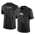 Kdoa D.Broncos #73 Frank Crum Player Black Reflective Limited Stitched Jerseys