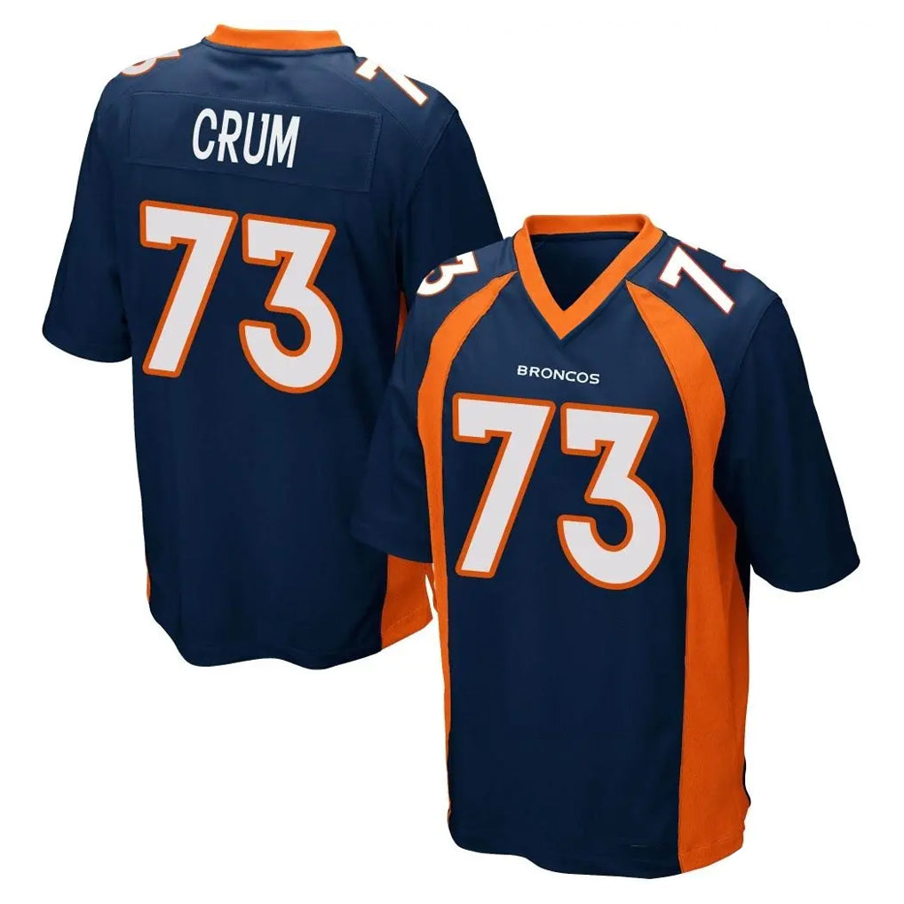 Kdoa D.Broncos #73 Frank Crum Player Navy Game Stitched Jerseys