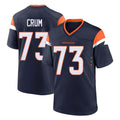 Kdoa D.Broncos #73 Frank Crum Player Navy Home Game Stitched Jerseys