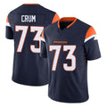 Kdoa D.Broncos #73 Frank Crum Player Navy Limited Vapor F.U.S.E. Home Game Stitched Jerseys