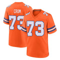 Kdoa D.Broncos #73 Frank Crum Player Orange Alternate Collection Throwback Game Stitched Jerseys