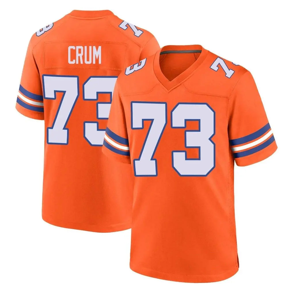 Kdoa D.Broncos #73 Frank Crum Player Orange Alternate Collection Throwback Game Stitched Jerseys