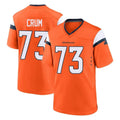 Kdoa D.Broncos #73 Frank Crum Player Orange Home Game Stitched Jerseys