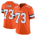 Kdoa D.Broncos #73 Frank Crum Player Orange Vapor Untouchable Limited Home Game Stitched Jerseys