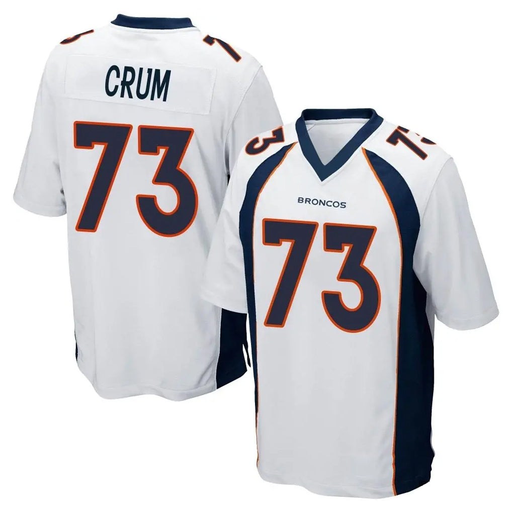 Kdoa D.Broncos #73 Frank Crum Player White Game Stitched Jerseys