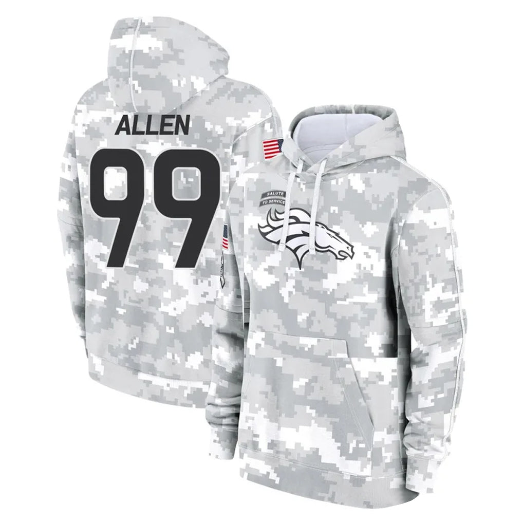 Kdoa D.Broncos #99 Zach Allen Player Arctic Camo Salute to Service Hoodies Limited Game Stitched Jerseys