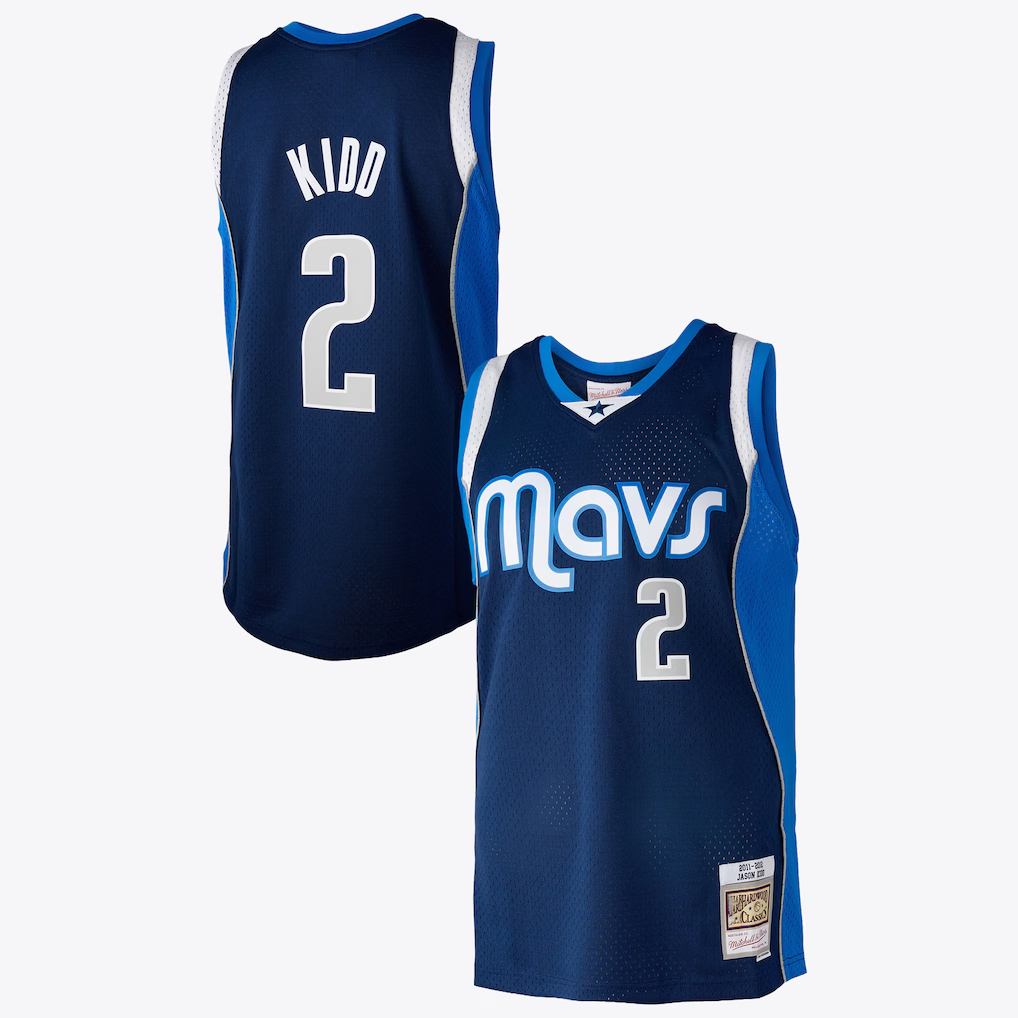 Kdoa D.Mavericks #2 Jason Kidd Blue Mitchell & Ness 2011 Swingman Authentic Stitched Jerseys
