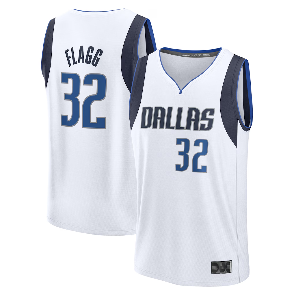 Kdoa D.Mavericks #32 Cooper Flagg White 2025 Draft First Round Pick Fast Break Replica Jerseys - Association Edition