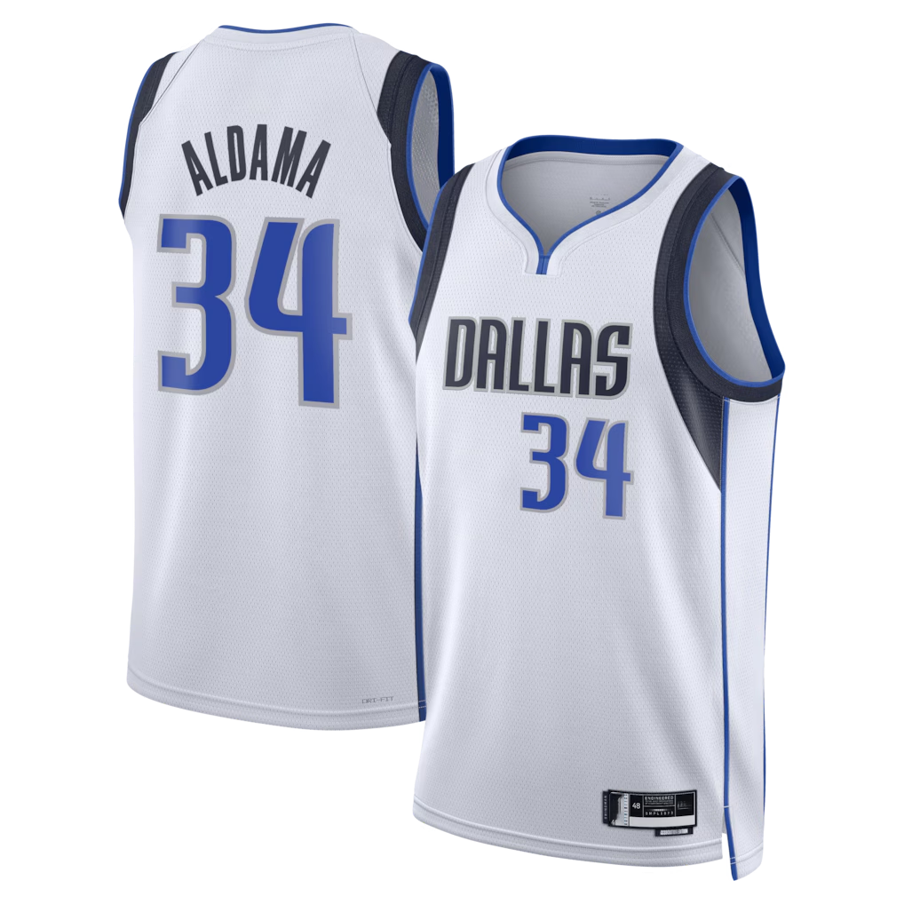 Kdoa D.Mavericks #34 White Santi Aldama Association Edition Swingman Stitched Jerseys