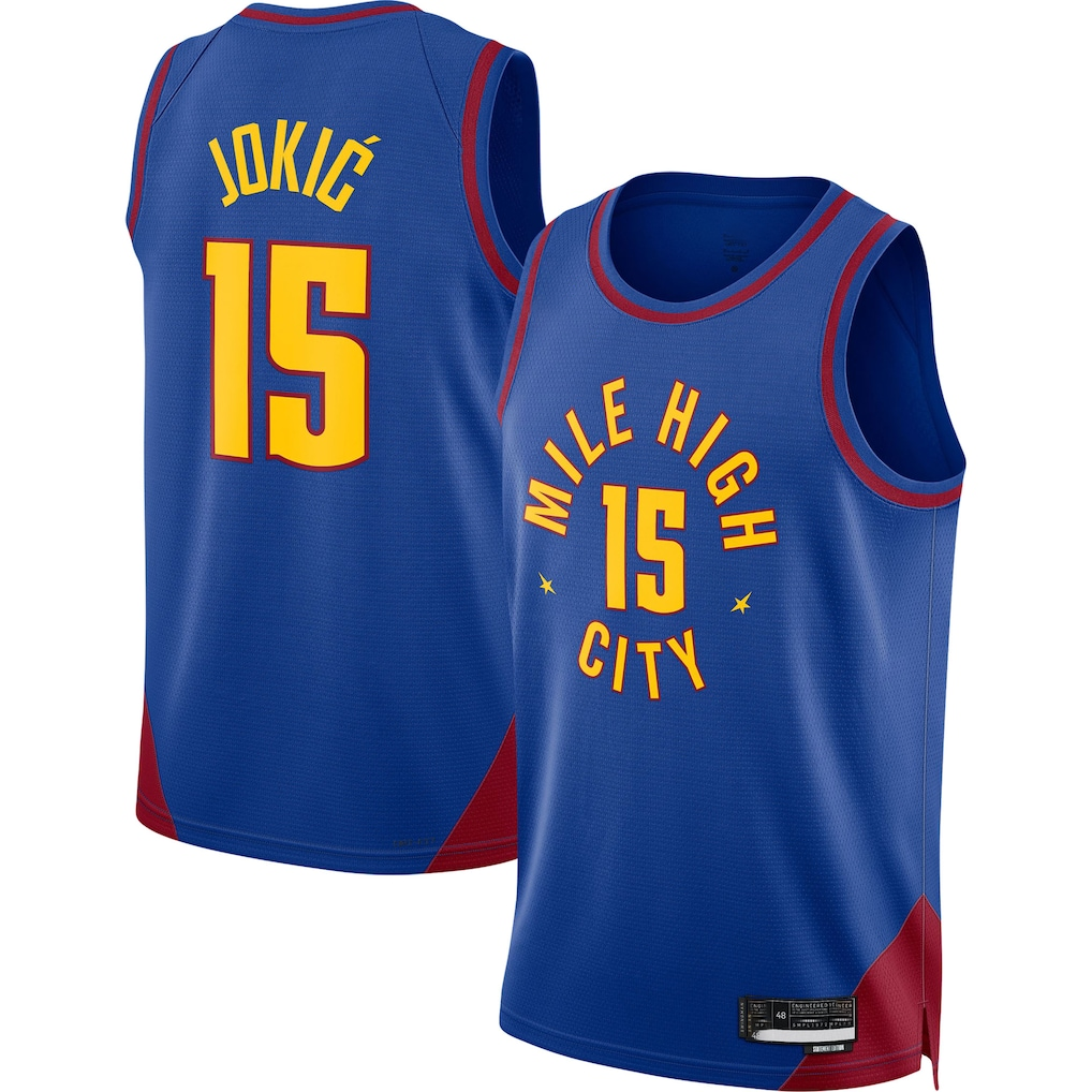 Kdoa D.Nuggets #15 Nikola Jokic Blue Swingman Jerseys - Statement Edition