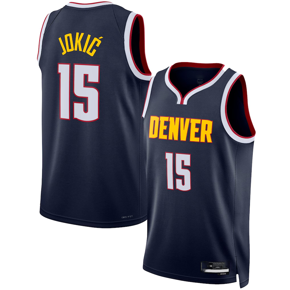 Kdoa D.Nuggets #15 Nikola Jokic Navy Swingman Jerseys - Icon Edition