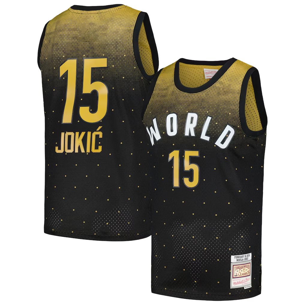 Kdoa D.Nuggets #15 Nikola Jokic Rising Stars Challenge Mitchell & Ness Black Hardwood Classics Swingman Jerseys
