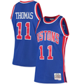 Kdoa D.Pistons #11 Isiah Thomas Mitchell & Ness Blue 198889 Hardwood Classics Swingman Jerseys