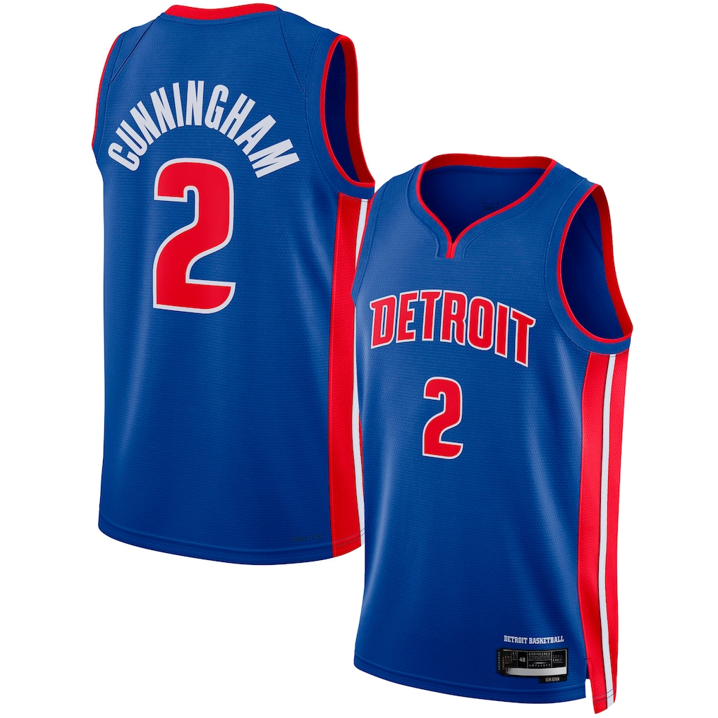Kdoa D.Pistons #2 Cade Cunningham Blue Swingman Jerseys - Icon Edition