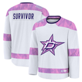 Kdoa D.Stars White Hockey Fights Cancer Survivor Practice Jerseys