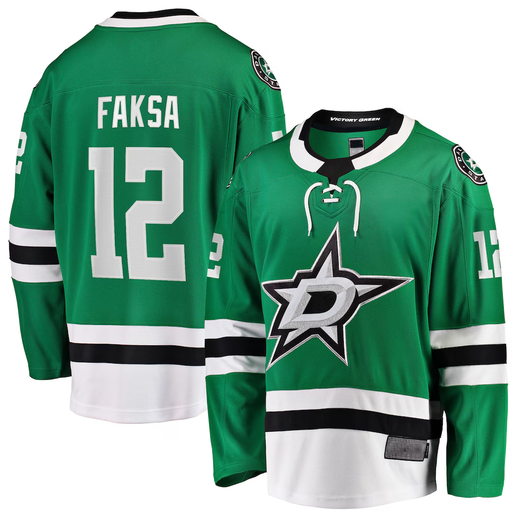 Kdoa D.Stars #12 Radek Faksa Kelly Green Home Breakaway Jerseys