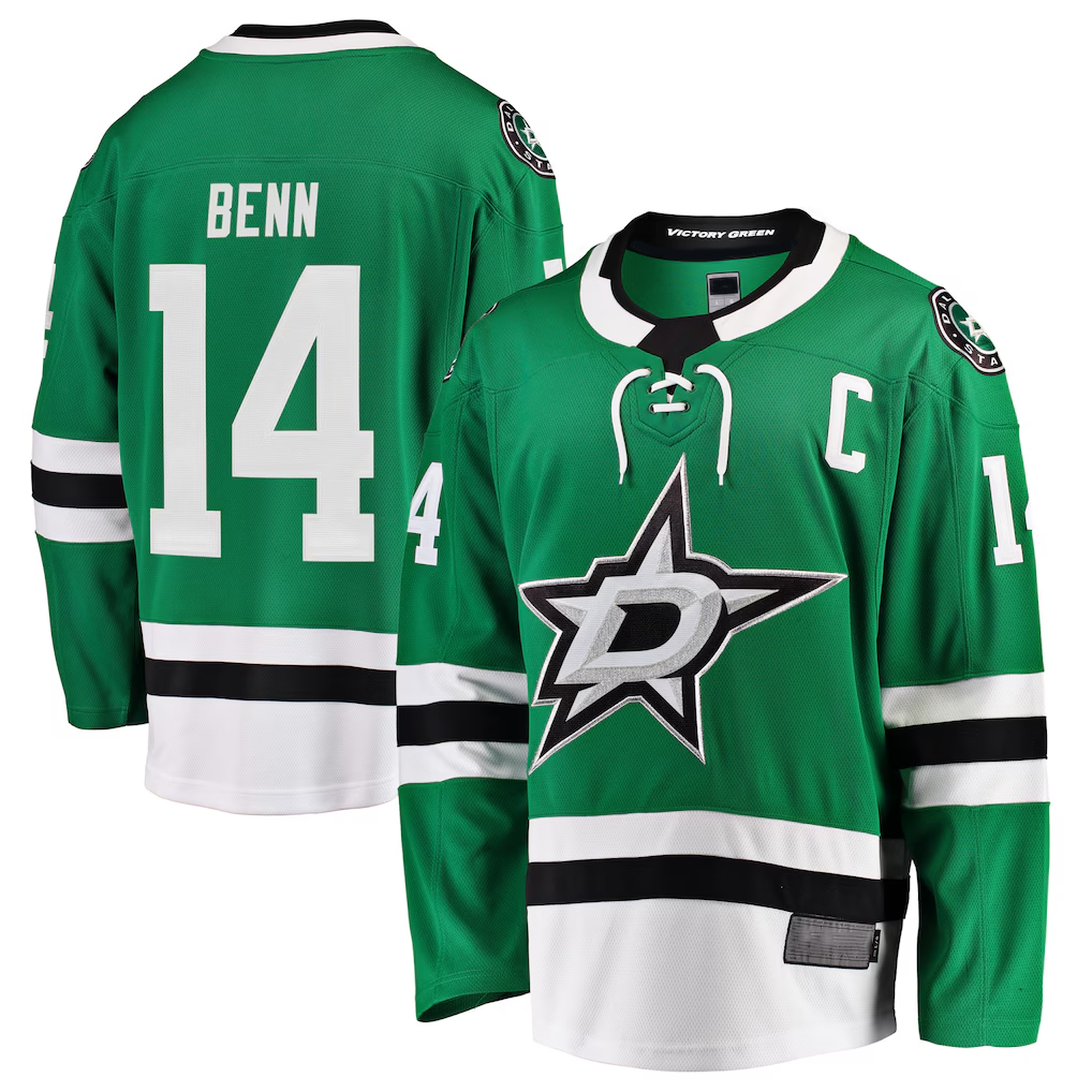 Kdoa D.Stars #14 Jamie Benn Green Breakaway Player Jerseys
