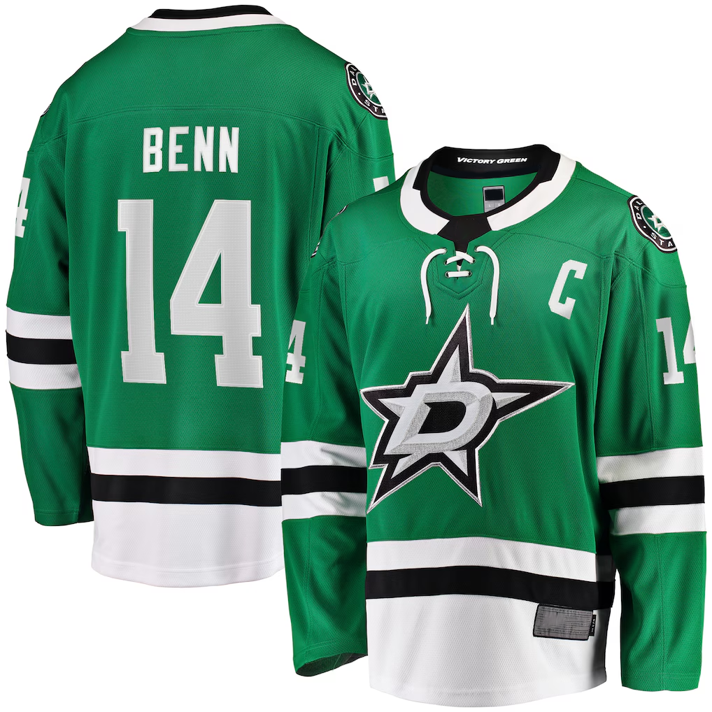 Kdoa D.Stars #14 Jamie Benn Kelly Green Home Premium Jerseys
