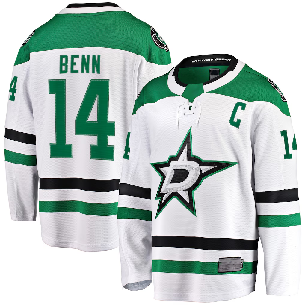 Kdoa D.Stars #14 Jamie Benn White Breakaway Jerseys
