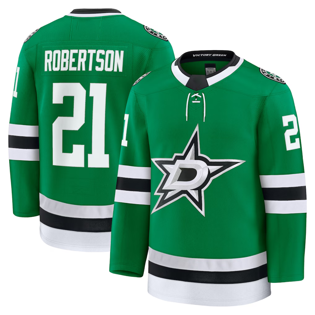 Kdoa D.Stars #21 Jason Robertson Kelly Green Home Premium Jerseys