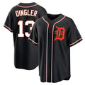 Kdoa D.Tigers #13 Dillon Dingler Player Black Fashion Out Home Game Stitched Jerseys