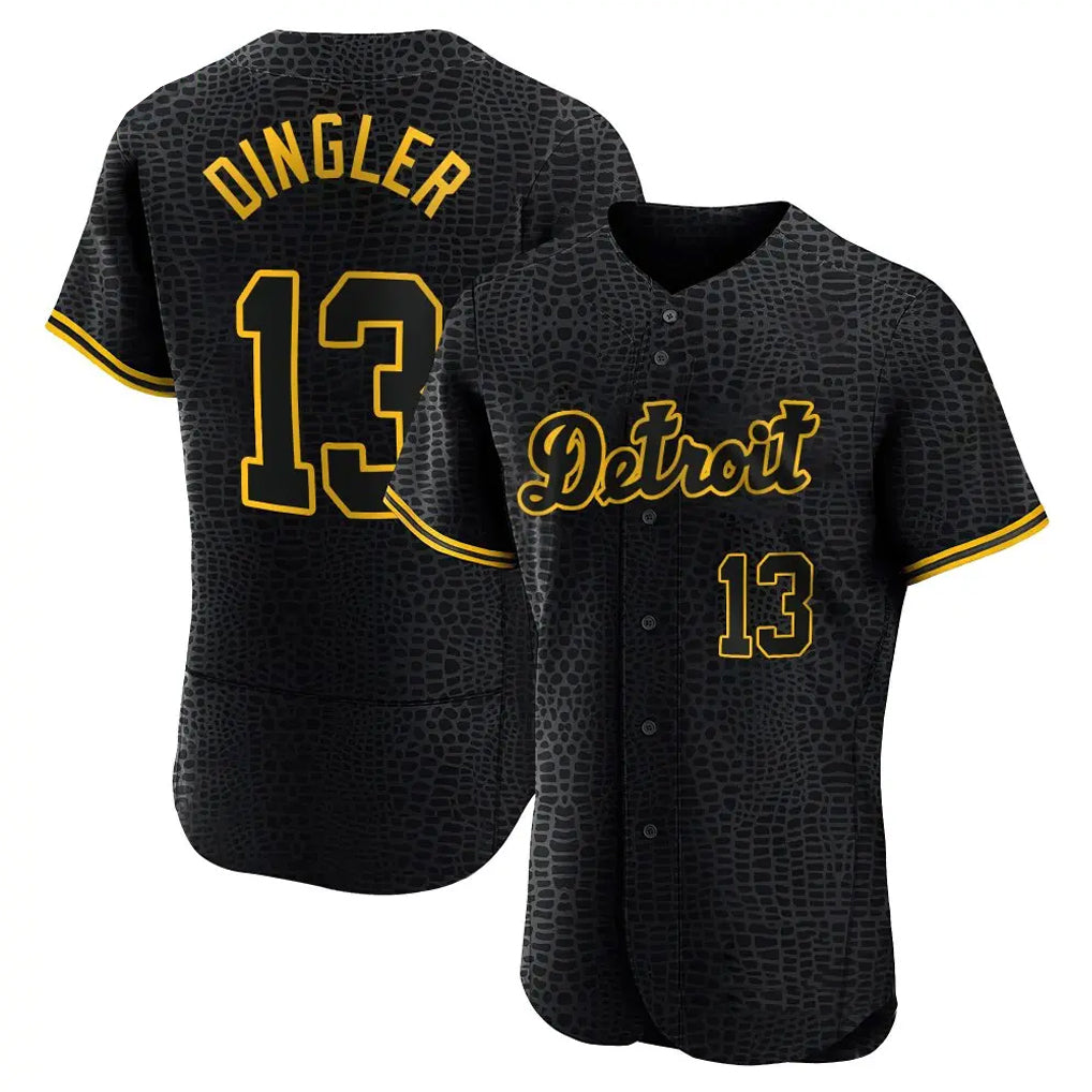 Kdoa D.Tigers #13 Dillon Dingler Player Black Snake Skin City Limited Elite Home Stitched Jerseys