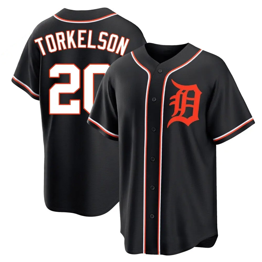Kdoa D.Tigers #20 Spencer Torkelson Player Black Fashion Out Home Game Stitched Jerseys