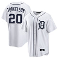 Kdoa D.Tigers #20 Spencer Torkelson Player White Home Game Stitched Jerseys