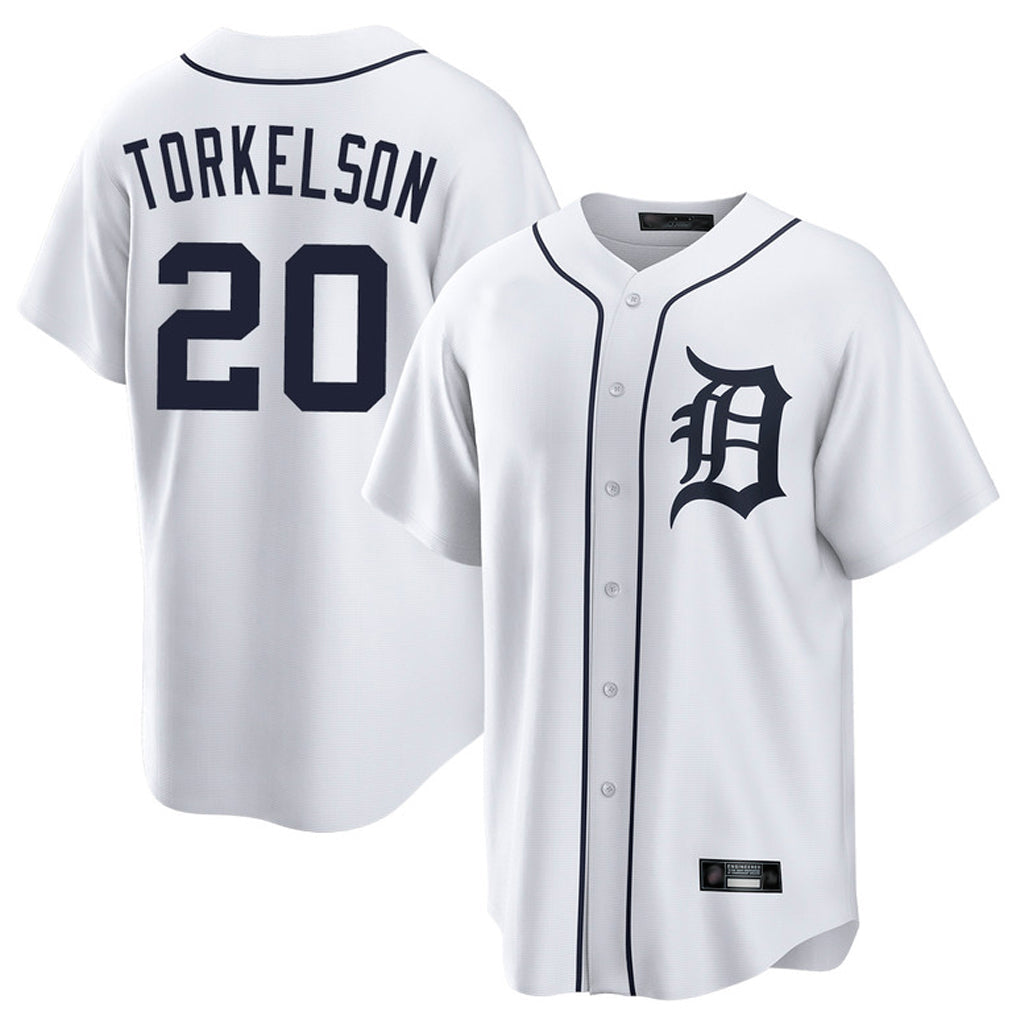 Kdoa D.Tigers #20 Spencer Torkelson Player White Home Game Stitched Jerseys