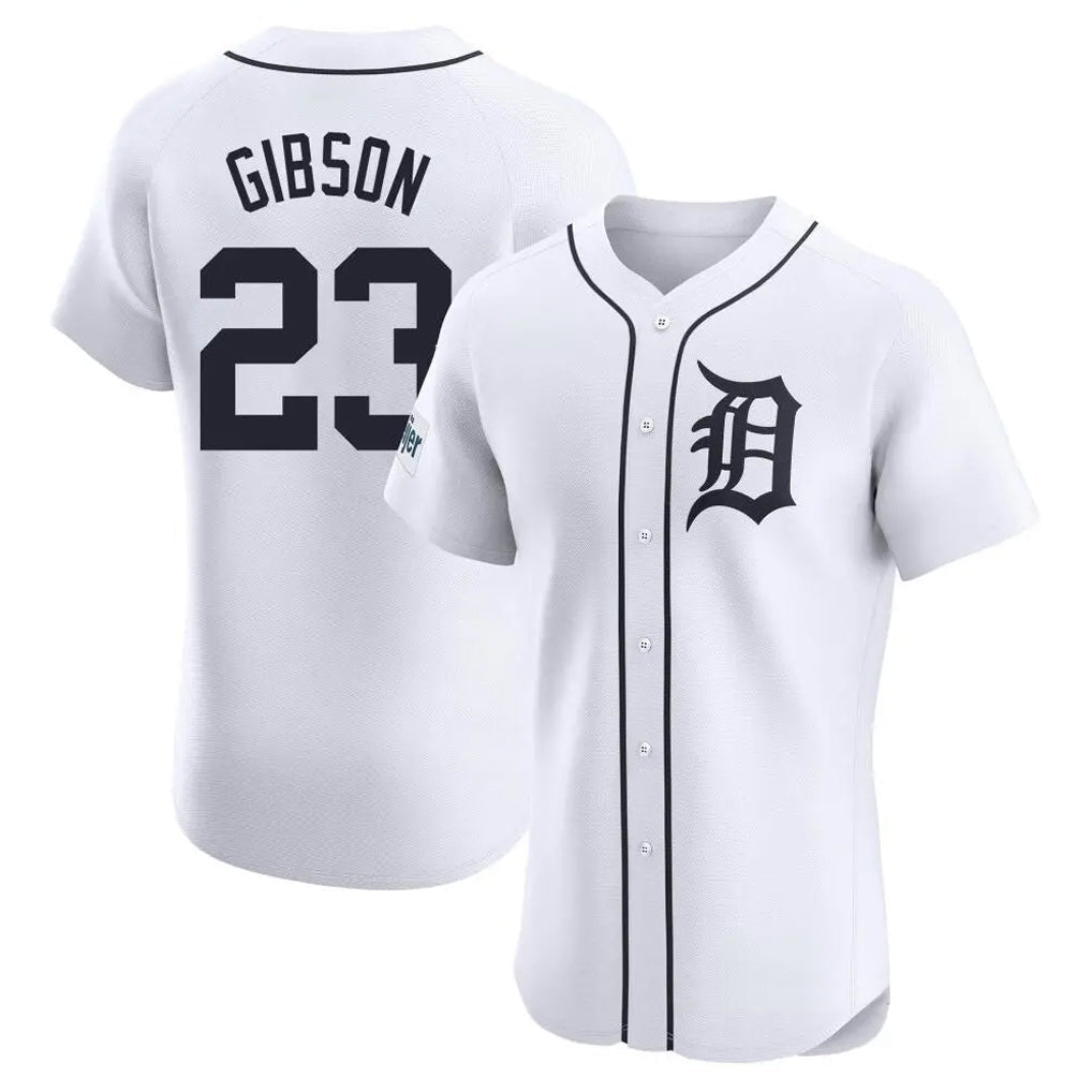 Kdoa D.Tigers #23 Kirk Gibson Player White Limited Elite Home Stitched Jerseys