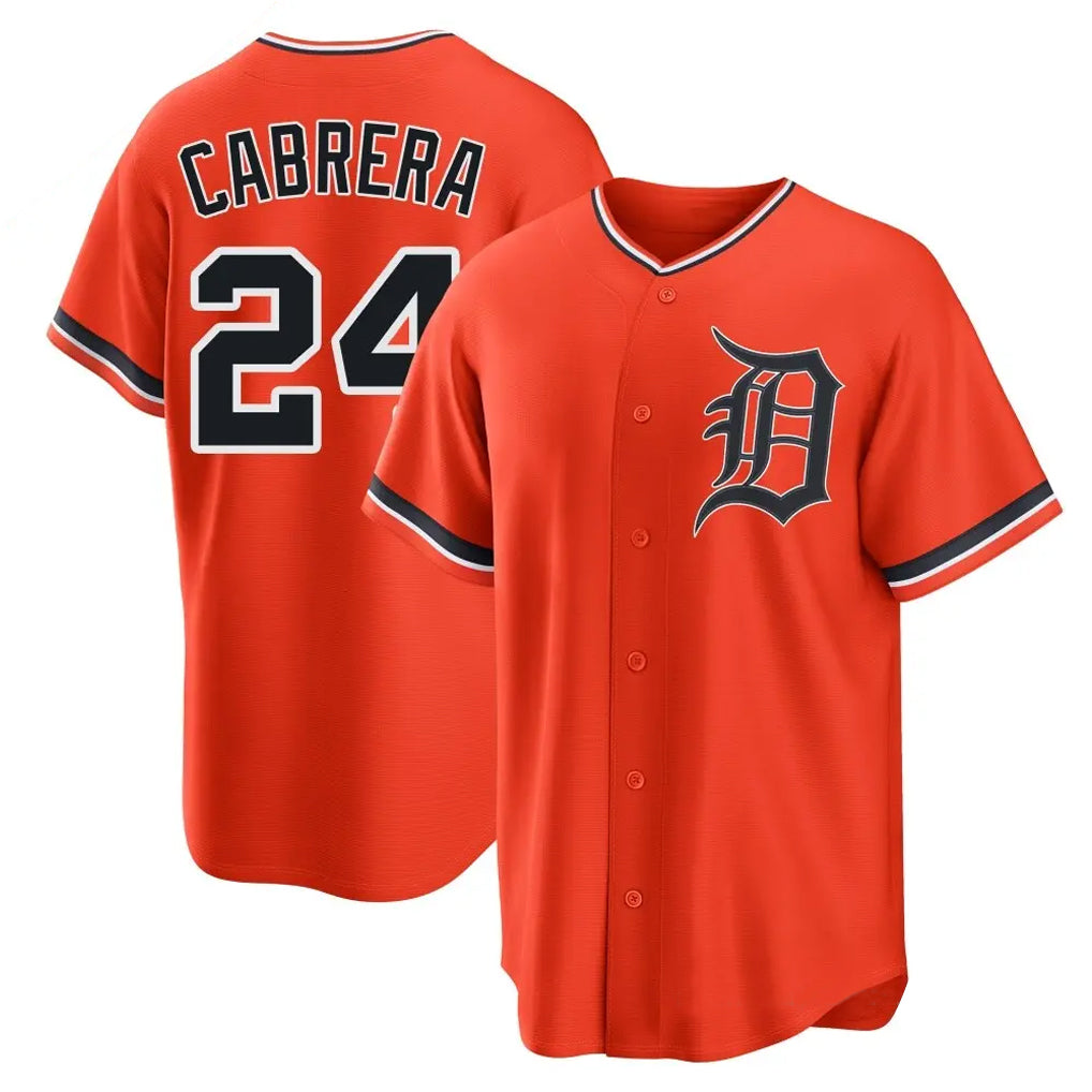 Kdoa D.Tigers #24 Miguel Cabrera Player Orange Home Game Stitched Jerseys