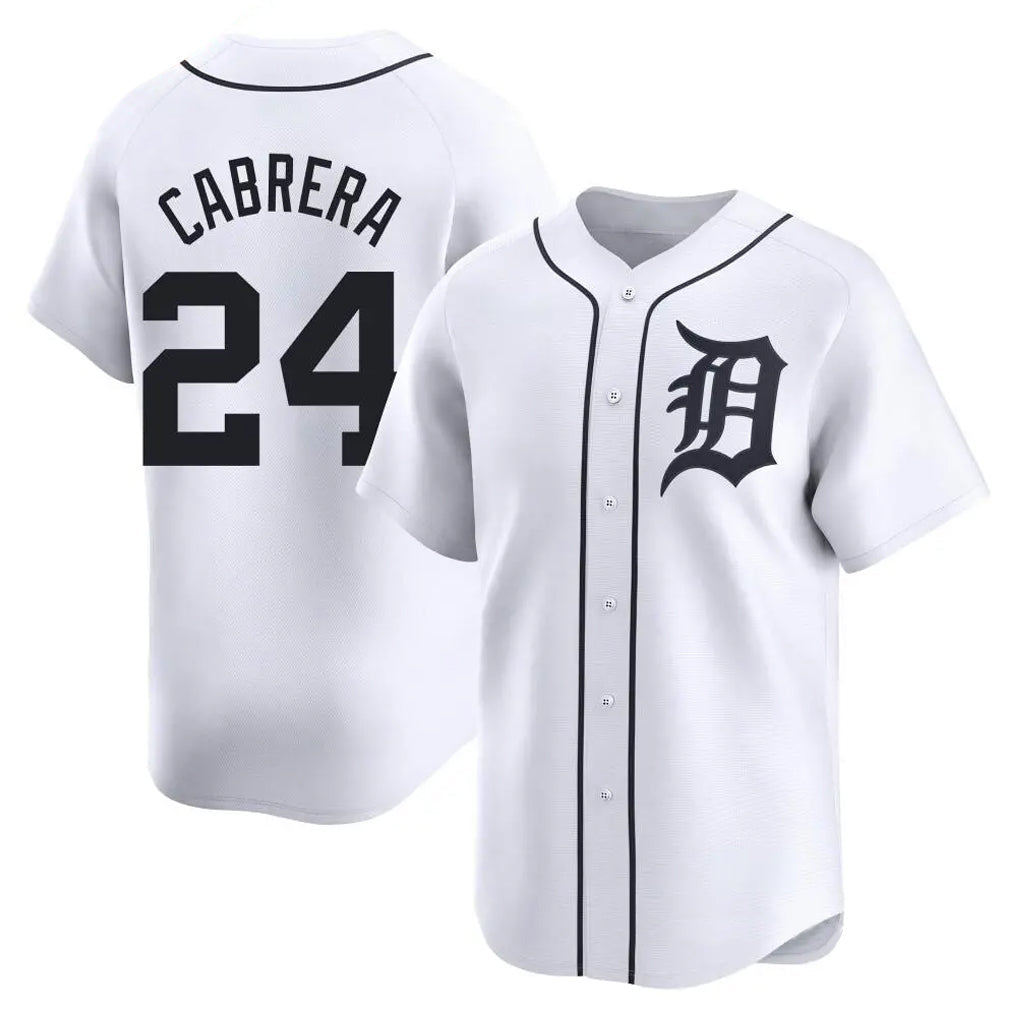 Kdoa D.Tigers #24 Miguel Cabrera Player White Home Limited Stitched Jerseys